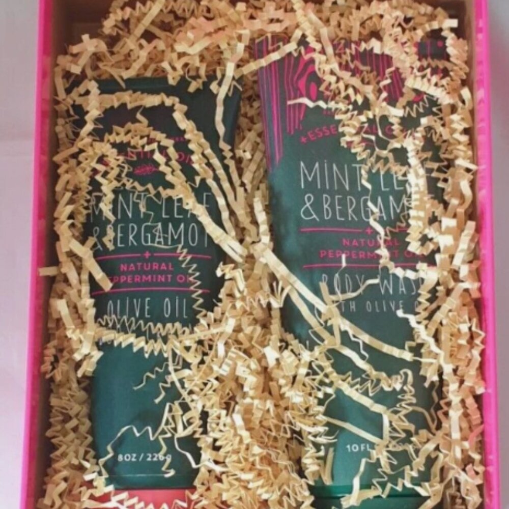 NEW Bath And Body Works Press Pause Boxed Gift Set Mint & Bergamot Body Cream